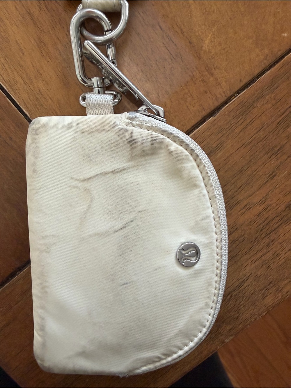 lululemon athletica Cream Wristlet with Carabiner